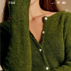 Sezane Gaspard Cardigan Perfect Green - Size XXS